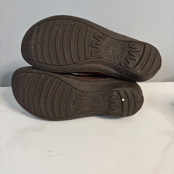 Ugg Australia Women Neevah Women Round Toe Leather Ankle Boot Dark Brown Size 8 - Picture 8 of 10